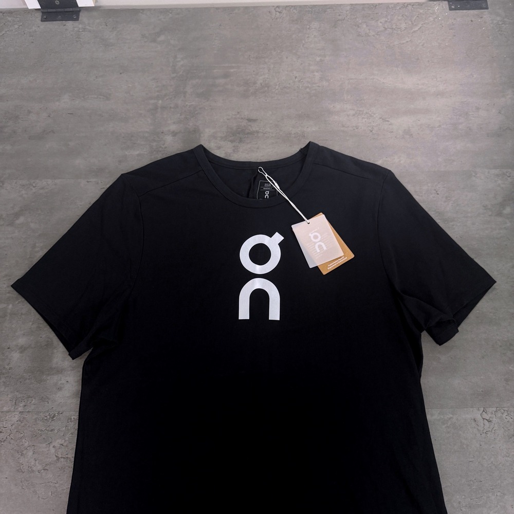 On Cloud Running Graphic T Shirt Mens XL Black Logo Cotton Performance Tee Swiss